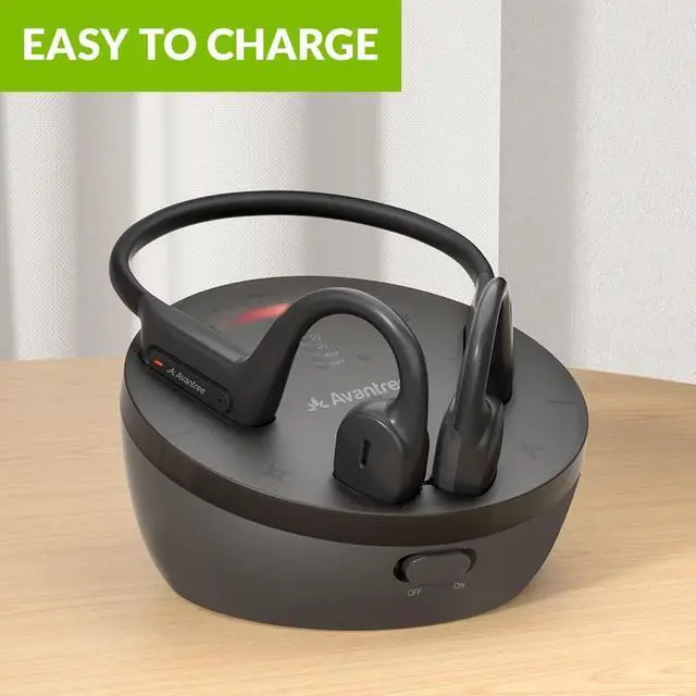 Alt view image 6 of 6 - Avantree Medley Air - Wireless Earbuds for TV Listening with Clear Dialogue, Open-Ear Design for Surrounding Awareness, Bluetooth Transmitter & Headphones Charging Dock 2 in 1, Soundbar Passthrough