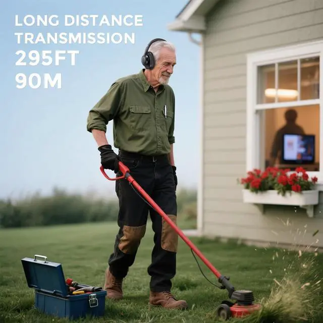 Alt view image 3 of 7 - ROSIDA Wireless Headphones for TV Watching with Transmitter, TV Headphones Wireless for Seniors 295FT Range with Optical, AUX, RCA and USB Way, High Volume Control, Long Playtime, No Delay, Black