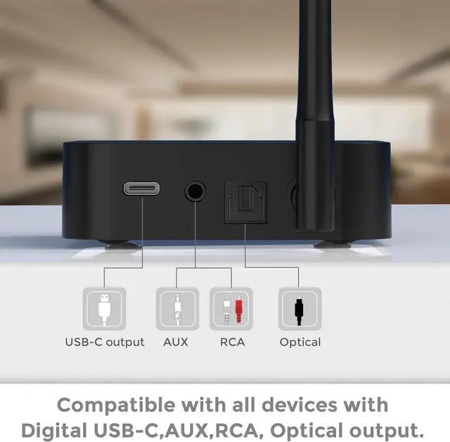 Alt view image 5 of 7 - ROSIDA Wireless Headphones for TV Watching with Transmitter, TV Headphones Wireless for Seniors 295FT Range with Optical, AUX, RCA and USB Way, High Volume Control, Long Playtime, No Delay, Black