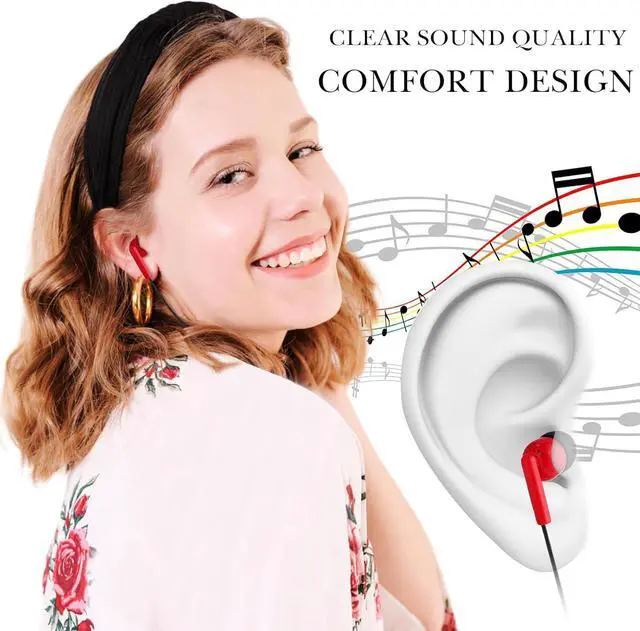 Alt view image 4 of 6 - Konohan 160 Packs Bulk Earbuds with Wire Kids Earphones Classroom Wired Headphones for Students Headphones Individually Bagged, 8 Colors Ear Buds Bulk for Classroom School Library(Bright Color)