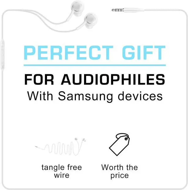 Alt view image 3 of 7 - UrbanX OEM 2019 Stereo Headphones for Samsung Galaxy A53 5G A73 5G Plus Braided Cable - Designed by AKG - with Microphone and Volume Buttons