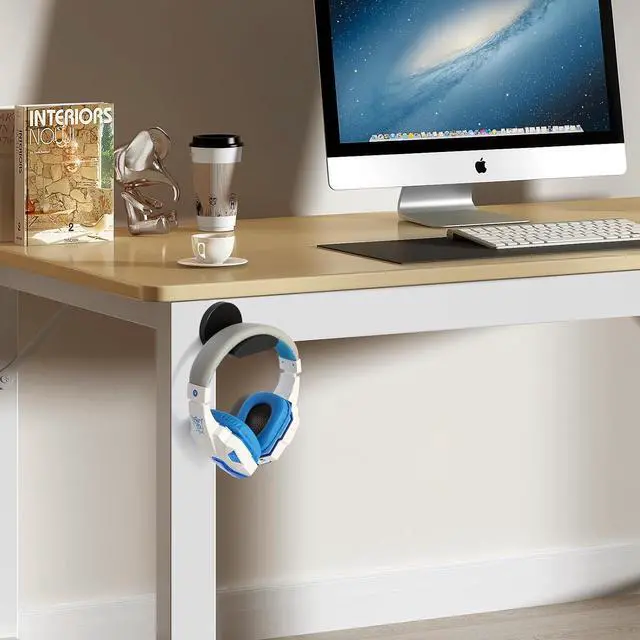 Alt view image 6 of 7 - Magnetic Headphone Holder, up to 30lbs, Headset Hooks, Headphone Hanger for Desk & Table, Headphone Mount Stand with Rubber Pad, Compatible with All Computer/Gaming Headsets