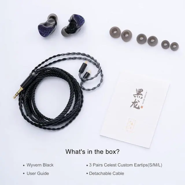 Alt view image 7 of 7 - QOA Celest Wyvern Black 1DD in Ear Monitor HiFi Wired Earbuds Gaming Earbuds IEM Earphones with Hand-Paint Faceplate, 0.78 2pin Detachable Cable for Musician Audiophile Studio(3.5mm)