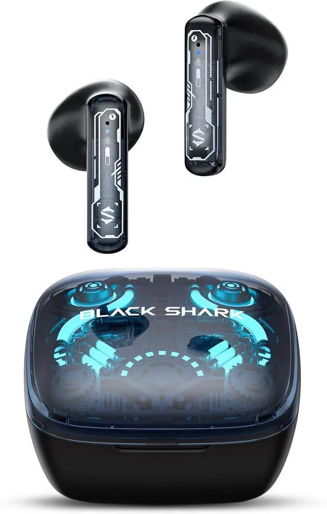 Main image of Black Shark True Wireless Gaming Earbuds, Bluetooth 5.3 with Music Mode, 30 Hours Playback Time, Clear Stereo Calls in-Ear Headphones for Android/Phone/Computer - Lucifer T15