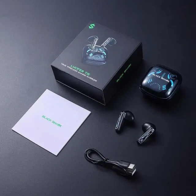 Alt view image 7 of 7 - Black Shark True Wireless Gaming Earbuds, Bluetooth 5.3 with Music Mode, 30 Hours Playback Time, Clear Stereo Calls in-Ear Headphones for Android/Phone/Computer - Lucifer T15