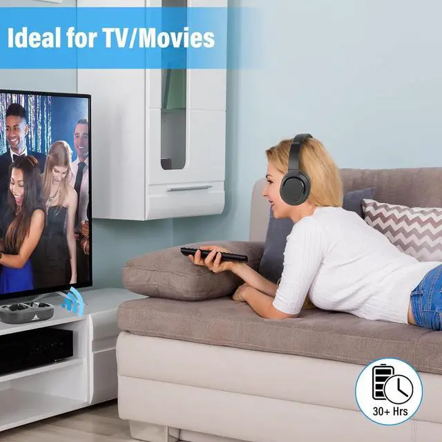 Alt view image 5 of 7 - ANSTEN Wireless Headphones for TV Watching with Digital Optical RCA AUX 3.5 MM Transmitter Charging Dock, Over Ear Headset for Seniors, 30 Hrs Playtime, Plug and Play