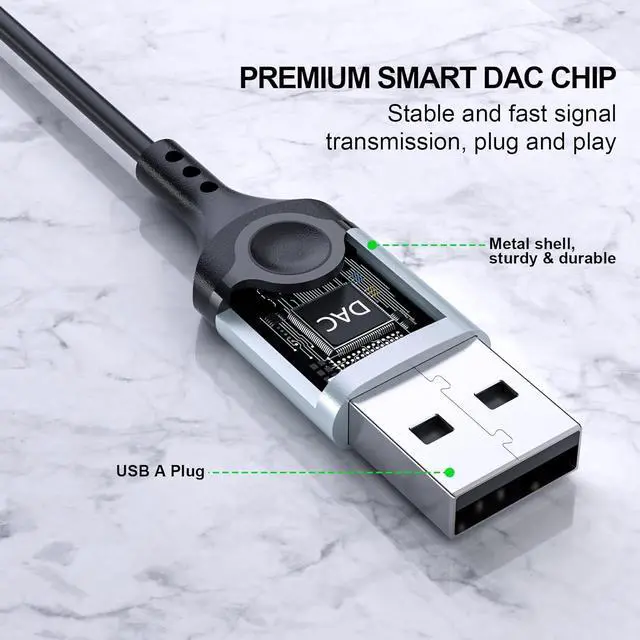 Alt view image 4 of 7 - USB Headset with Microphone for PC 7.5 Ft Cable, USB A Headphones for Computer, Wired USBA Earbuds with Mute in-Line Stereo Noise Canceling Call Cord Laptop Earphones for Dell Surface Switch, Black