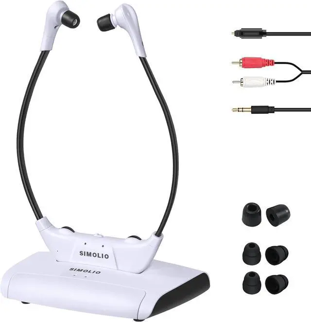 Main image of SIMOLIO Wireless Headphones for TV Watching w/Clarified Dialog, 164FT Range TV Headset for Seniors w/Balance Control & Enhanced Voice & Transmitter/Charging Dock, Gifts for Elderly, No Audio Delay