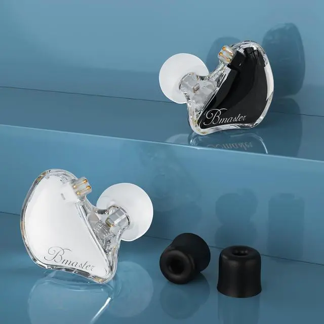 Alt view image 5 of 7 - BASN Bmaster Triple Driver in-Ear Monitors Headphones with Powerful Deep Bass, HiFi Stereo IEM Earphones with Upgraded Detachable 2-Pin Cables for Musicians (White/Black, 2-Pin)