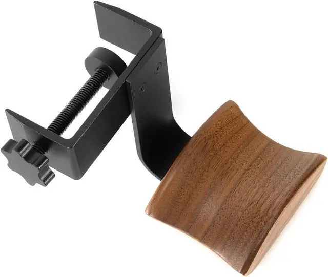 Alt view image 7 of 7 - Headphone Holder with 6cm Wide Walnut Headrest,Adjustable Clamp-on Headset Stand Desk Headset Holder for Over Ear and Gaming