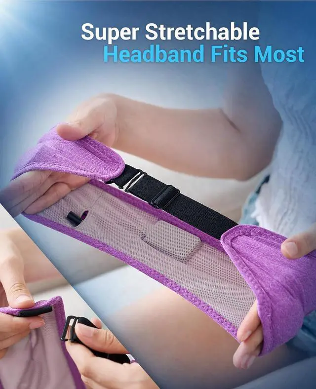 Alt view image 6 of 7 - Voerou Sleep Headphones Wireless Bluetooth - Adjustable Headband Earbuds Washable Sleeping Headphones, Technology Gadgets for Side Sleepers, Workout, Jogging, Yoga, Travel, Meditation