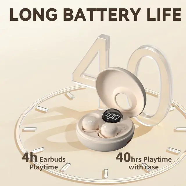 Alt view image 5 of 7 - ANSTEN Sleep Headphones, Small Invisible Noise Cancelling Sleep Earbuds, Sleep Earbuds for Side Sleepers, Hidden Earplugs for Sleep, Digital Power Display, Ear Buds for Sleeping, Working, Hiking
