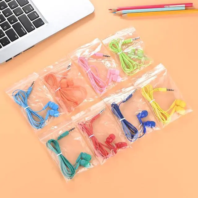 Alt view image 7 of 7 - Bulk Earbud Headphones 100 Pack Multi Colors Perfect for School Classroom Students Kids Children Gifts and Adults-Wholesale Disposable Earphones(Mixed Colors)