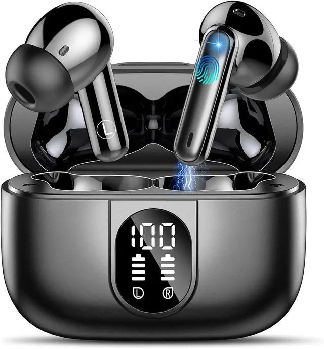 Main image of Wireless Earbuds Bluetooth 5.3 Headphones, 40H Playtime in-Ear Earphones, Mini Bluetooth Earbuds with ENC Noise Cancelling Mic, Deep Bass Stereo Ear Buds, LED Display, IPX7 Waterproof Earphones