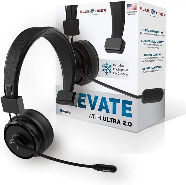 Alt view image 2 of 7 - Blue Tiger Elite Ultra 2.0 Wireless Bluetooth Headset TigerConnect Wireless iOS|Apple CarPlay & Android Auto Adapter Converts Wired to Wireless CarPlay Plug & Play Stable and Fast Connect