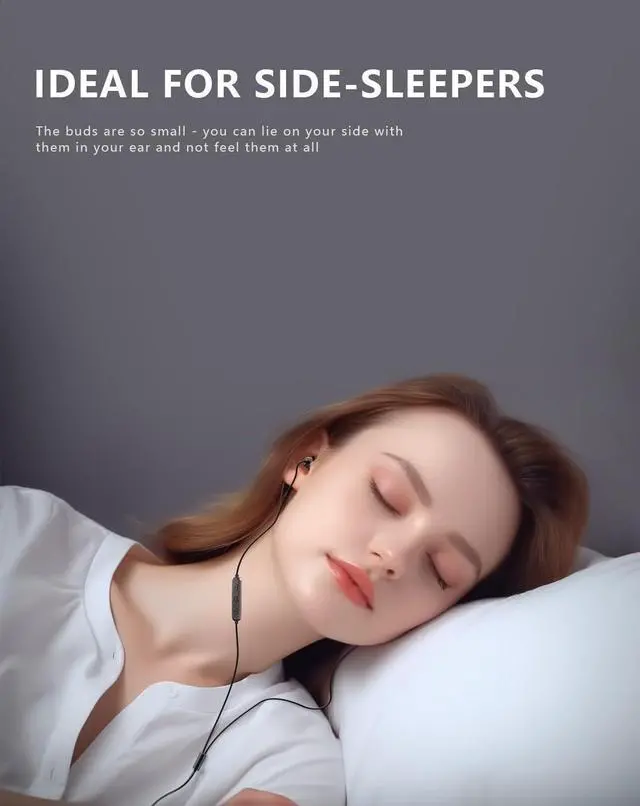 Alt view image 2 of 7 - Wired Sleep Earbuds for Side Sleeper, in-Ear Small Headphones with Microphone, Noise Isolating Earphones with Pure Sound for Side Sleeping, Bedtime, Relaxation