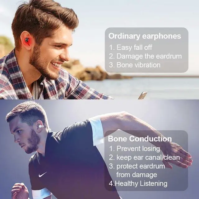 Alt view image 6 of 6 - Obbug Clip-On Open Ear Headphones Wireless Bluetooth 5.3 Earbuds with Earhooks 80 Hours Playtime with Charging Case,IPX4 Waterproof Earphones for Running, Walking, Workout (White)