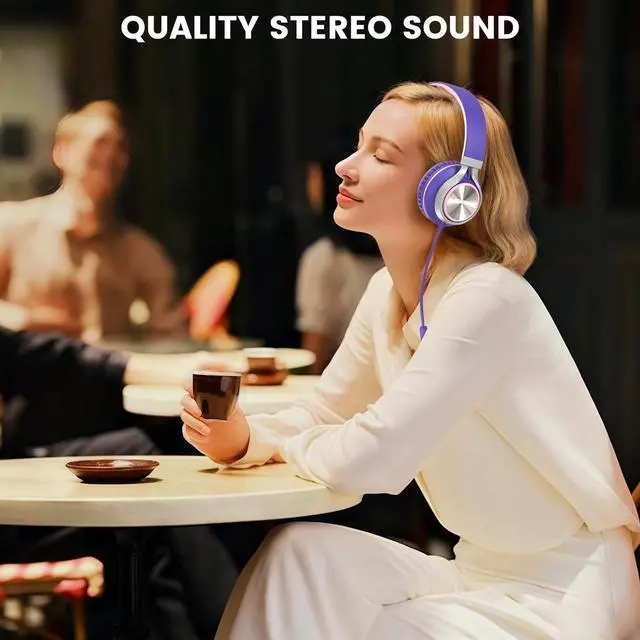 Alt view image 2 of 7 - INFURTURE USB C Headphones with Mic,Volume Control,Tangle-Free Plaiting Line,Wired Headphones Type c,Lightweight Foldable for iPhone 16/15 Headphone Series/Tablet/School/Travel/Sports/Audiobooks