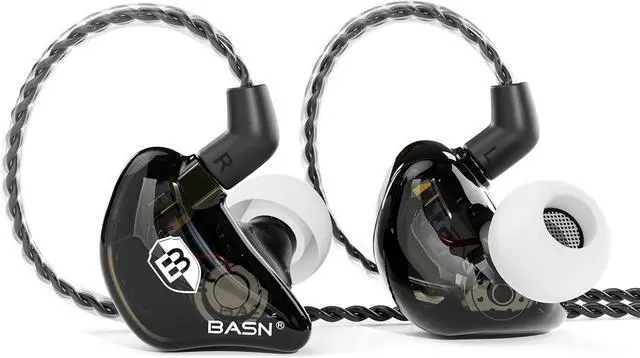 Main image of BASN Bsinger BC100 in Ear Monitor Headphones Universal Fit Noise Isolating IEM Earphones for Musicians Singers Studio Audiophiles (Black)