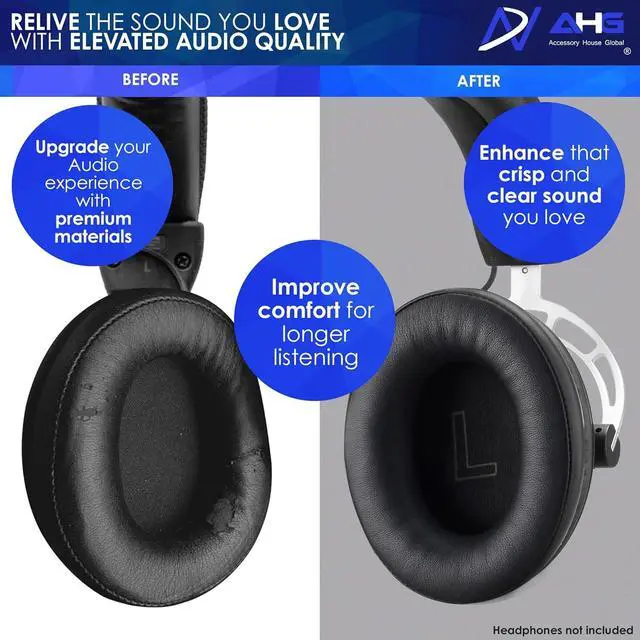 Alt view image 4 of 7 - Premium Replacement Cloud Alpha Wireless earpads Compatible with Kingston HyperX Cloud Alpha Cloud 3 Flight S Stinger 2 headsets. Premium Protein Leather High-Density Foam