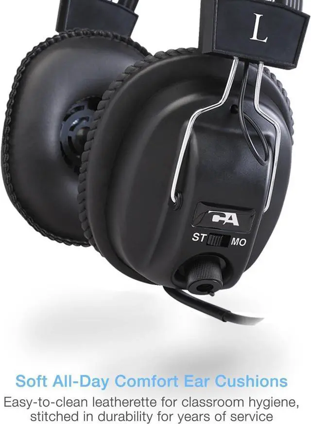 Alt view image 3 of 5 - Cyber Acoustics ACM-500R Multi User Stereo Headphones