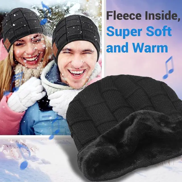 Alt view image 3 of 7 - Stocking Stuffers for Men Bluetooth Beanie - Bluetooth Hat Christmas Tech Gifts for Men Dad Women Husband Him Teenagers Boys, Bluetooth Winter Hat with Headphones Unique Birthday Gift Ideas Presents