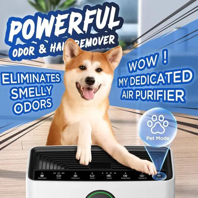 Alt view image 2 of 7 - Air Purifiers for Home Large Room up to 2200sq.ft, MOOKA Air purifier for Home Pets with Washable Filter, PM 2.5 Display Air Quality Sensor Air Cleaner for Bedroom, Dorm room, Pets, Office, PR1