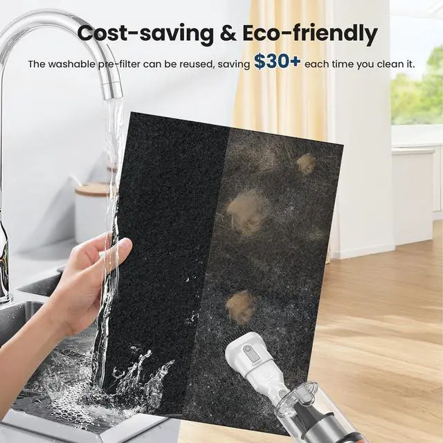 Alt view image 4 of 6 - Air Purifiers for Home Large Room up to 3000sq.ft, LUNINO HEPA Double-Sided Air Purifier with Washable Filter, PM 2.5 Display Air Quality Sensors, Air Cleaner for Pets Hair, Odor, Dust, Smoke, Pollen