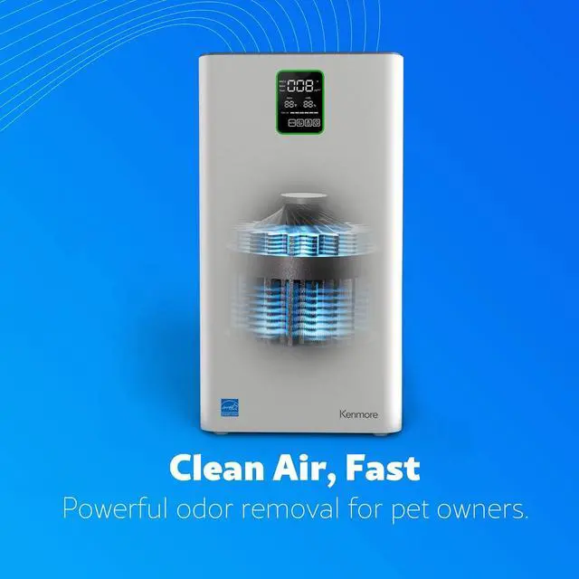 Alt view image 3 of 7 - Kenmore PM3020 Air Purifiers with H13 True HEPA Filter, Covers Up to 1500 Sq.Foot, 24db SilentClean 3-Stage HEPA Filtration System, 5 Speeds for Home Large Room, Kitchens & Bedroom