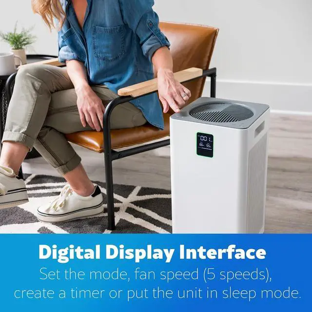 Alt view image 4 of 7 - Kenmore PM3020 Air Purifiers with H13 True HEPA Filter, Covers Up to 1500 Sq.Foot, 24db SilentClean 3-Stage HEPA Filtration System, 5 Speeds for Home Large Room, Kitchens & Bedroom