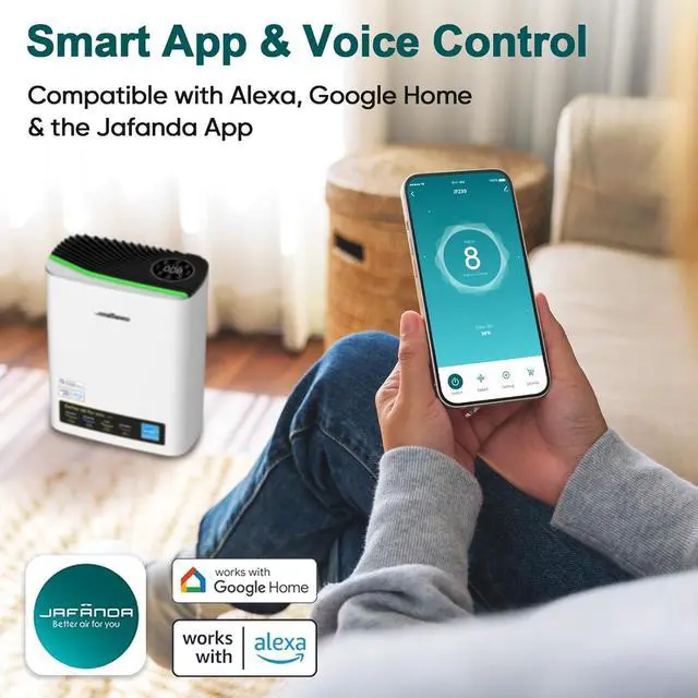 Alt view image 6 of 7 - Jafanda Air Purifiers for Home Bedroom Large Room, Smart WiFi × Alexa Control Air purifier for Home Pets True HEPA Filter Activated Carbon Removes 99.99% of Allergens, Dust, Air Cleaner PM2.5