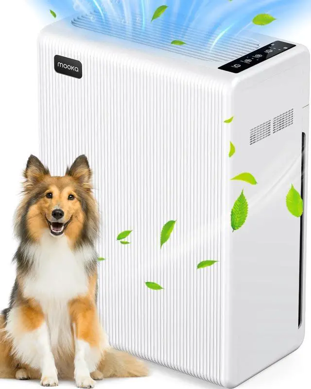 Main image of Air Purifiers for Home Large Room up to 2000ft², H13 HEPA Air Filter for Pets Hair Dander Smoke Pollen Dust, Non-Ozone, Portable Air Purifiers for Bedroom Office Living Room, E-300L, White