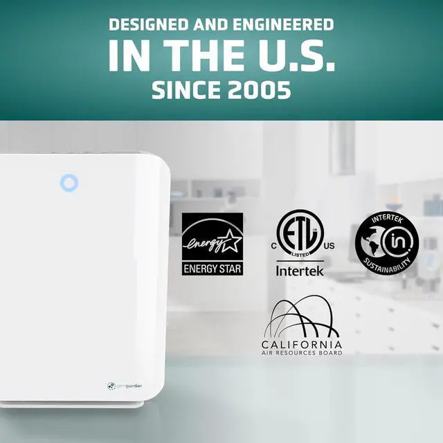 Alt view image 6 of 7 - GermGuardian HEPA Air Purifier for Home, Large Rooms up to 1760 Sq. Ft. with HEPA Air Filter & UV-C Light, Zero Ozone Verified, AC5900WCA, White