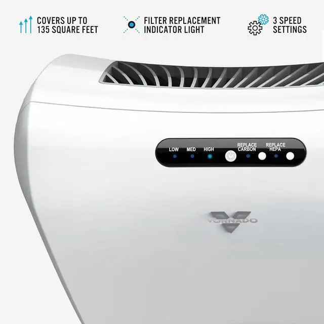 Alt view image 3 of 7 - Vornado AC350 Air Purifier with True HEPA Filter, Captures Allergens, Smoke, Odors, Pollen, Dust, Mold Spores, Pet Dander