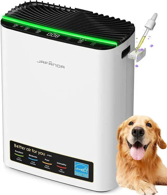 Main image of Jafända Air Purifiers for Home Cover Up to 1226ft², Allergen HEPA Air Filter with PM2.5 Sensor, Auto Mode& Timer, Aromatherapy, 22 dB Quiet Air Cleaner for Pet Dander,Hair, Allergies, Dust,VOCs