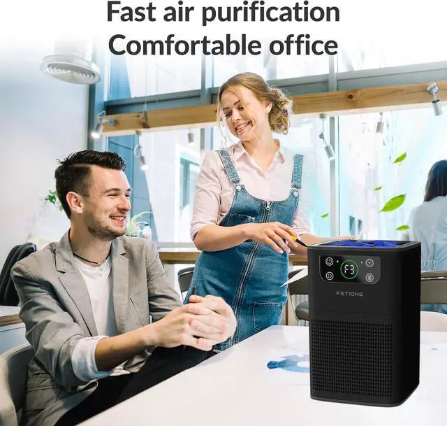 Alt view image 5 of 7 - Air Purifier for Bedroom Home, FETIONS Air Cleaner with Fragrance Sponge Sleep Mode 3-in-1 Filtration System, Compact with H13 HEPA Filter for Pet Dander Pollen Smoke Dust Odor, Black, 2 Pack