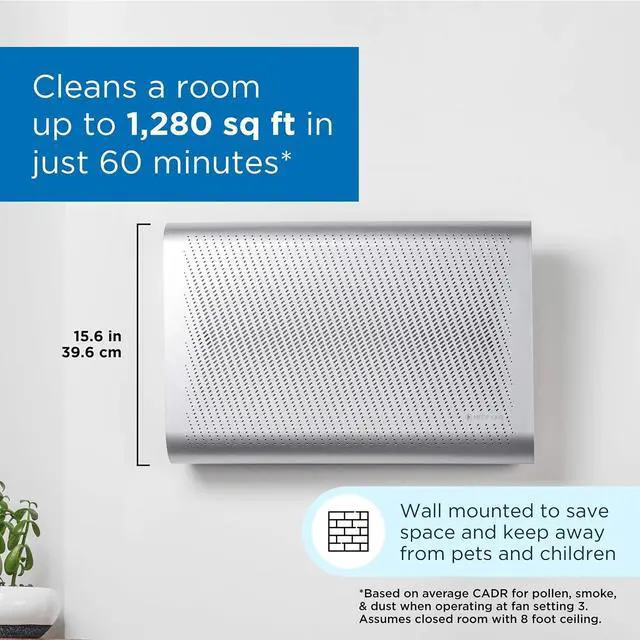 Alt view image 2 of 6 - Medify MA-35 Air Purifier with True HEPA H13 Filter | 1,280 ft² Coverage in 1hr for Allergens, Smoke, Wildfires, Odors, Pollen, Pet Dander | Removal to 0.1 Microns | Silver, 1-Pack