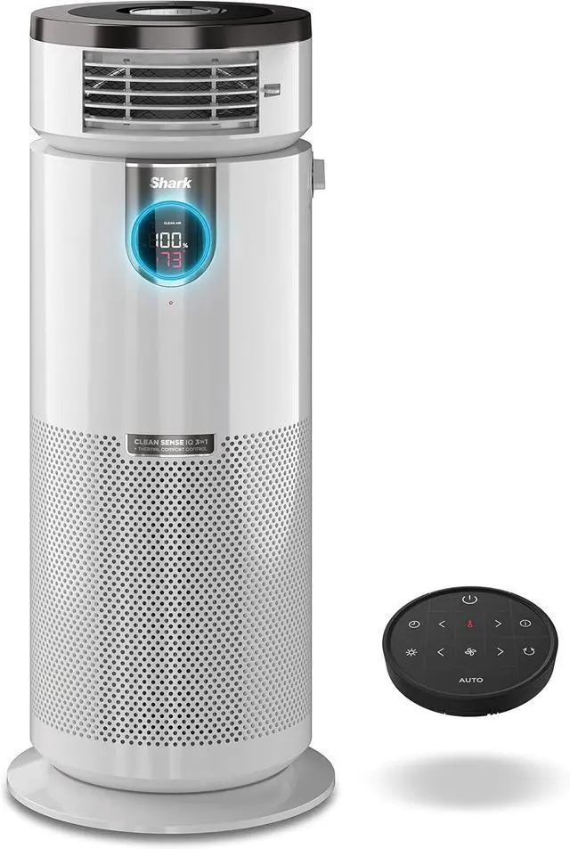 Main image of Shark HC502 3-in-1 Clean Sense Air Purifier MAX, Heater & Fan, HEPA Filter, 1000 Sq Ft, Oscillating, Large Rooms, Kitchens, Captures 99.98% of Particles for Clean Air, Dust, Smoke & Allergens, White