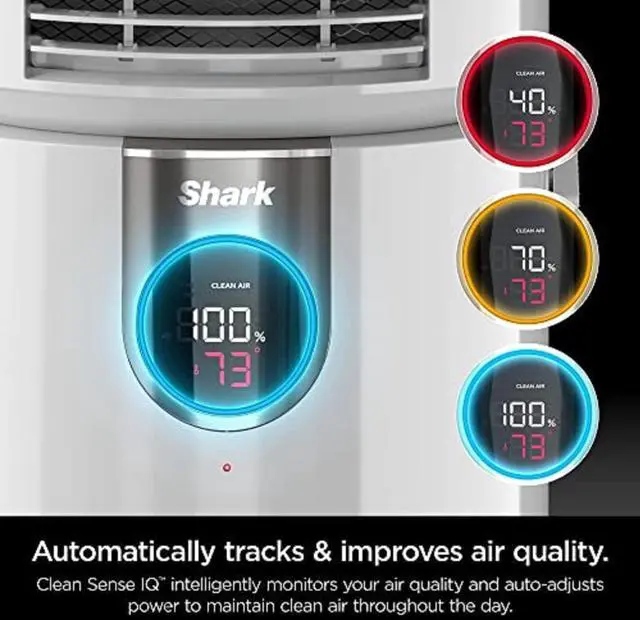 Alt view image 2 of 7 - Shark HC502 3-in-1 Clean Sense Air Purifier MAX, Heater & Fan, HEPA Filter, 1000 Sq Ft, Oscillating, Large Rooms, Kitchens, Captures 99.98% of Particles for Clean Air, Dust, Smoke & Allergens, White