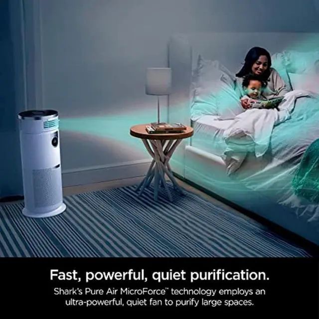 Alt view image 5 of 7 - Shark HC502 3-in-1 Clean Sense Air Purifier MAX, Heater & Fan, HEPA Filter, 1000 Sq Ft, Oscillating, Large Rooms, Kitchens, Captures 99.98% of Particles for Clean Air, Dust, Smoke & Allergens, White