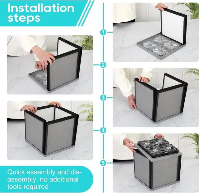 Alt view image 3 of 7 - 3Pro Air Purifier for Large Homes up to 3400ft² - CADR 440cfm, Detachable & Portable - Fits in 20" Suitcase