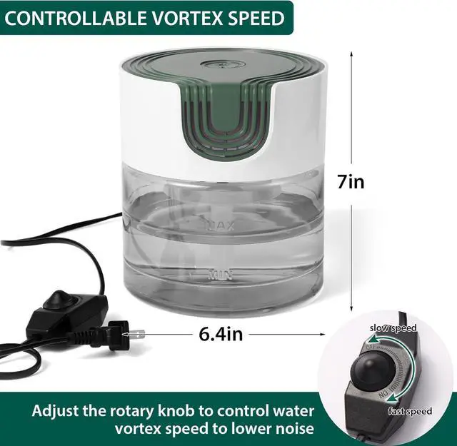 Alt view image 2 of 7 - Water Air Purifiers for Home, Quiet Variable Speed Water Based Air Purifier with 7 Color Night Light, Air Washer Humidifier for Home, Bedroom, Office, Pet Odors