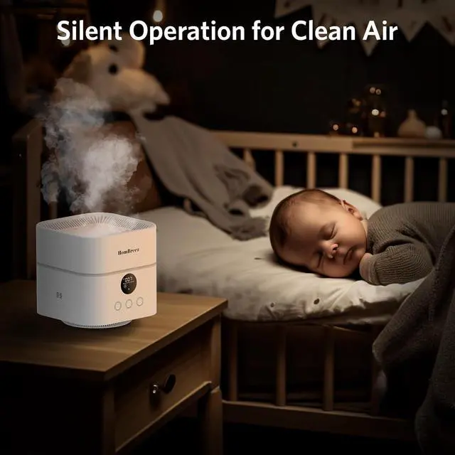 Alt view image 6 of 7 - Air Purifier and Humidifier Combo for Bedroom, Covers Up to 200ft², H13 True HEPA Filter, 500ML Water Tank, Quiet Cool Mist Top Fill Essential Oil Diffuser for Baby, Pet Room, White