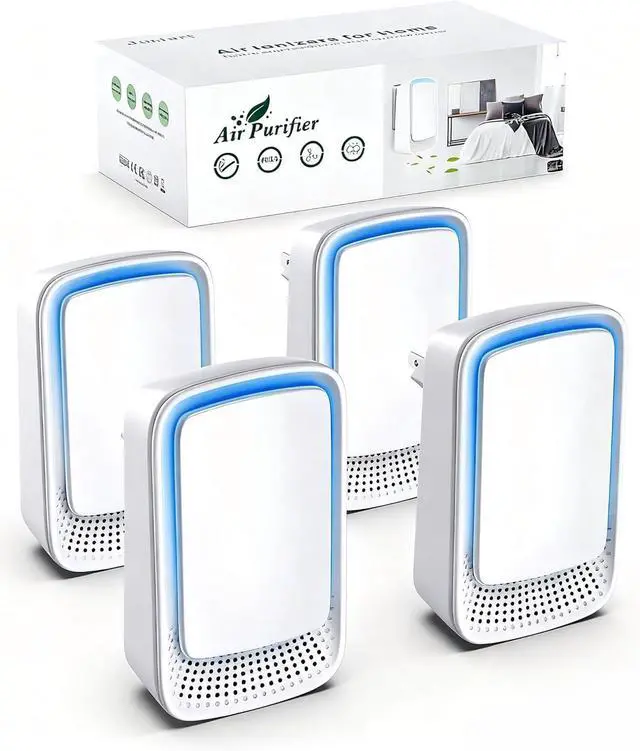 Main image of Plug In Air Ionizer Purifier for Home (4 Pack), Negative Ion Generator, Quiet Air Freshener for Bedroom, Office, Kitchen, Portable Air Filter, Mini Air Cleaner