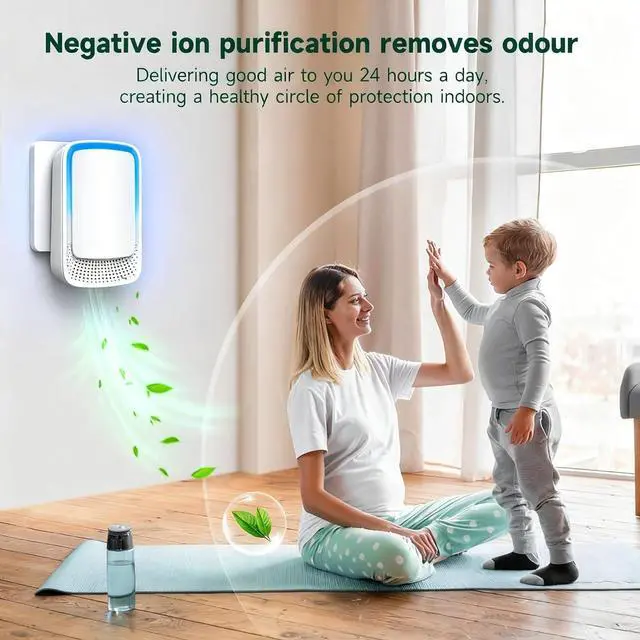 Alt view image 7 of 7 - Plug In Air Ionizer Purifier for Home (4 Pack), Negative Ion Generator, Quiet Air Freshener for Bedroom, Office, Kitchen, Portable Air Filter, Mini Air Cleaner