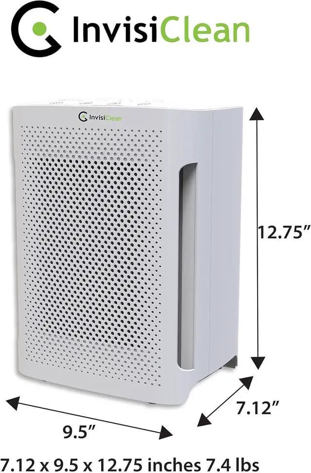 Alt view image 7 of 7 - Air Purifier for Bedroom - Perfect Air Purifier for Dorm Room - Air Filter for Pets & Baby Room - 5-in-1 H13 TRUE HEPA Filter/Ionizer/Carbon/Prefilter/UV Light - InvisiClean Mini Aura