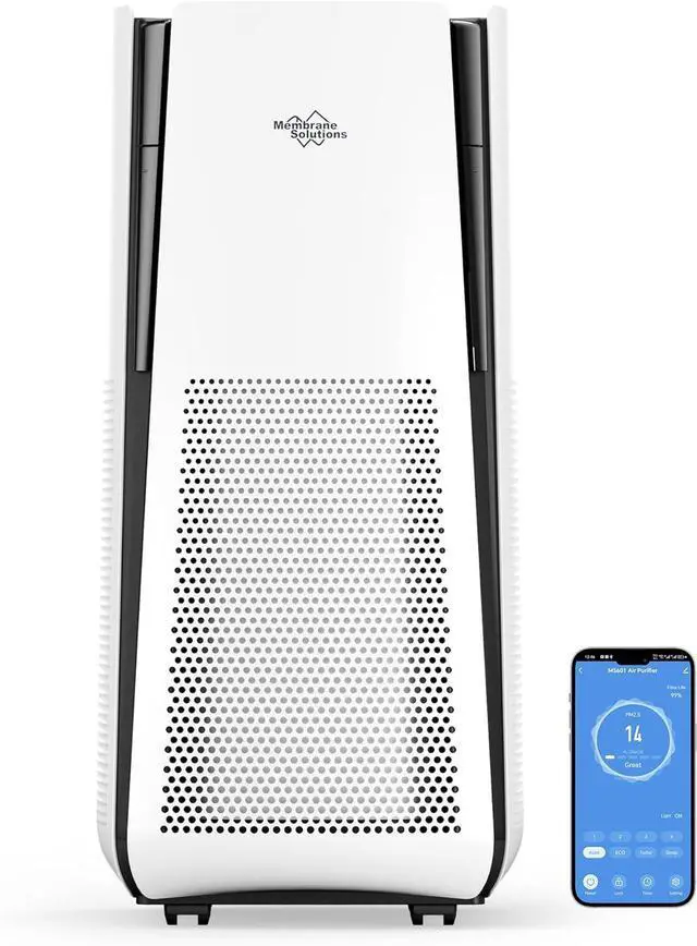 Main image of Membrane Solutions Air Purifiers for Home Large Room up to 3027 Ft² in 1 Hr With Smart WiFi & Alexa, ECO &AUTO Mode, 21dB Quiet Air Cleaner Removes Pet Dander Odors Mold Allergies Dust Pollen, MS601