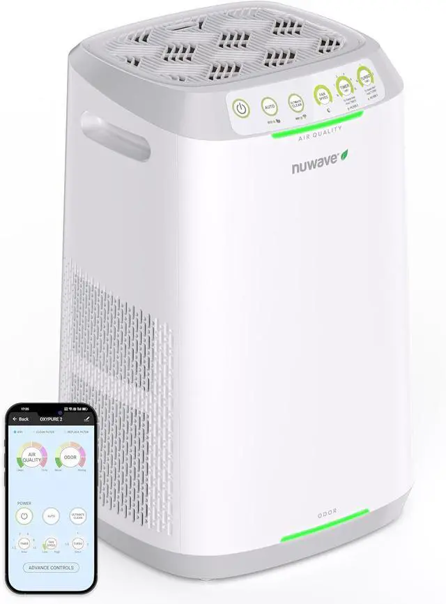 Main image of Nuwave Oxypure Zero E500 Air Purifier with Washable Reusable Filters for Large Room | Smart Air Cleaners 99.9% Removal 0.1 Micron Particles | Sleep Mode, 6 Fan Speed & Timer, App Control