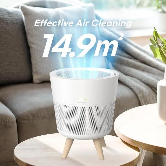 Alt view image 4 of 7 - M-002W True HEPA 13 Filter Air Purifier for Home, Bedroom with Deodorization Filter, Quiet Auto Sleep Mode, 99.97% Pollen, Smoke, Office and Bedroom, Pets, Made in Korea - White