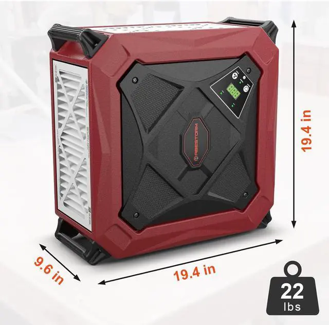 Alt view image 5 of 7 - Abestorm 1080 CFM Intake Air Filtration System, 270 Degree Workshop Dust Collector with Remote Control, Ceiling Mounted for Woodworking Shops and Garage, 2-speed Adjustment, DecDust 1080